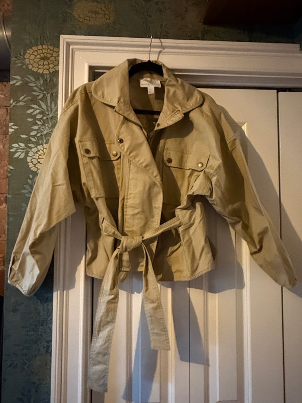 Anthropologie Tan Utility Tie-Waist Jacket